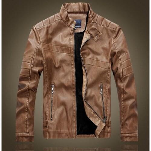 Free shipping 1pcs New Mens Leather Jacket Slim fit Biker Racing Motocross Motorcycle jacket