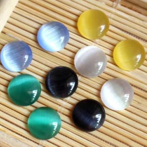 20pcs 8/10/12mm Natural Stone Beads Round Loose Beads Cabochon Cameo Fit 8 10 12 Blank Base Tray DIY Jewelry Makeing Findings