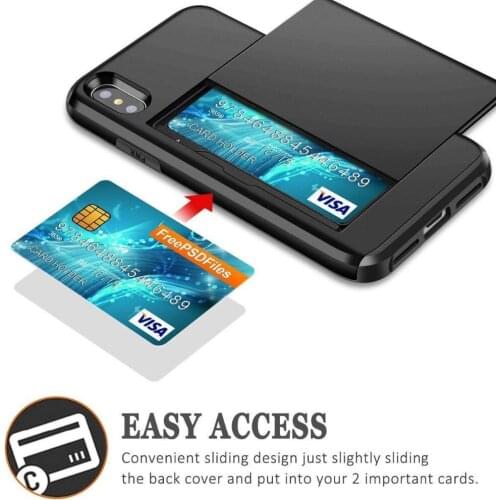 Wallet Credit Card Holder Slide Protective Cover For iPhone 11 Case iPhone 11 Pro Max Cover iPhone X XS Max XR 7 8 Plus 6S Funda