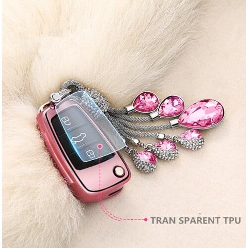 For Audi A1-A7 TT Q3 Q5 Q7 R8 S6 S7 S8 SQ5 RS5 TPU protective case of car key High grade car key bag Fashion car key protection