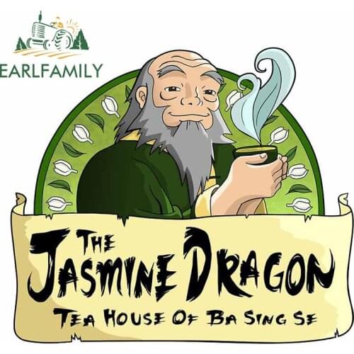 EARLFAMILY 13cm x 12.7cm for The Jasmine Dragon Tea House Vinyl Car Stickers Windshield Decoration Scratch-proof Window Decal