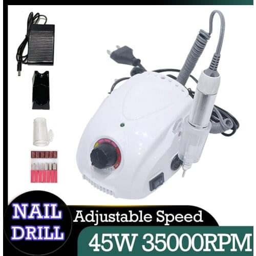 35000RPM Electric Nail Drill Machine Mill Cutter Sets 45W Micromotor For Manicure Nail Tips Manicure Electric Nail Pedicure File