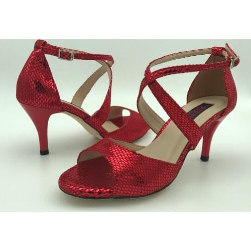 Classical Red Sexy Flamenco Dance Shoes Argentina Tango Shoes wedding shoes T62100RSL Leather Sole 7.5cm 9cm heel available