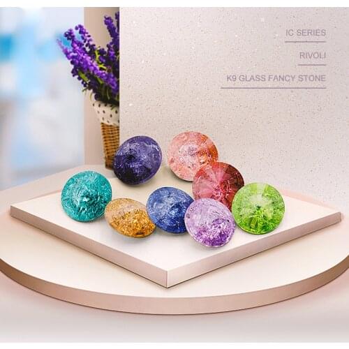 2019 new style k9 all size round beads rivoli pointback rhinestone ice crystal stone explosion stone for diy jewelry