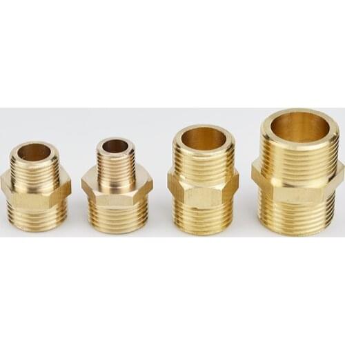 1/2" 3/4" 1"BSP Male Thread Hex Brass Pipe Fitting Adapter Coupler Connector For Fuel Gas Water