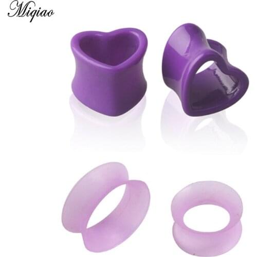 Miqiao 4 Pcs European American Hot-selling Human Body Piercing Jewelry Mix and Match Acrylic Love Heart Shaped Pinna