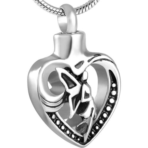 MJD8536 Cremation urn jewelry,butterfly fairy always in my heart ash keepsake pendant necklace