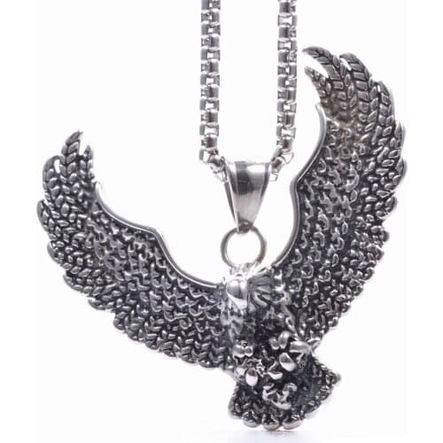 Fashion titanium jewelry 316L stainless steel eagle pendant necklace pendant casting eagle wings