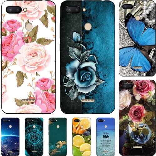 Fashion Flower Case For Xiaomi Redmi 6 Redmi 6A 5.45" Cover Soft Silicone Cat Printing Capa Back Coque