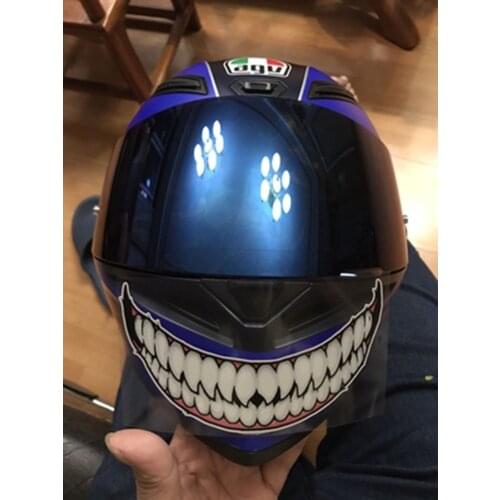 Helmet Sticker Diy Decorate Car Styling And Decals Self Adhesive For Motorbike Evil Teeth Car Sticker