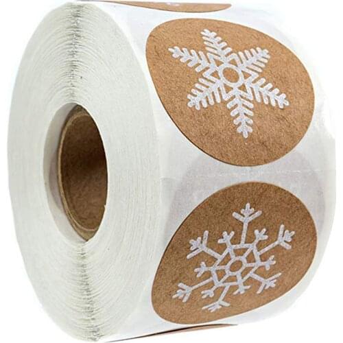 CHRISTMAS Stickers Scrapbook 1 Inch 100-500pcs Seal Label Stickers DIY Party Stationery Stickers Snowflake Stickers