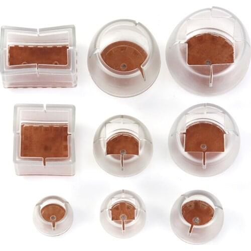 4pcs Non slip Silicone Chair Leg Caps for Furniture Table Chair Feet Covers Pads Wood Floor Protectors
