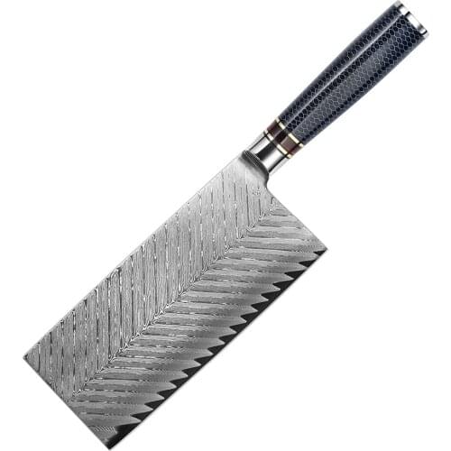 7'' Inch Big Chopping Knife Damascus Steel Knives For Chop Bone Fish Pro Cleaver Kitchen Knife for Chopping and Dicing