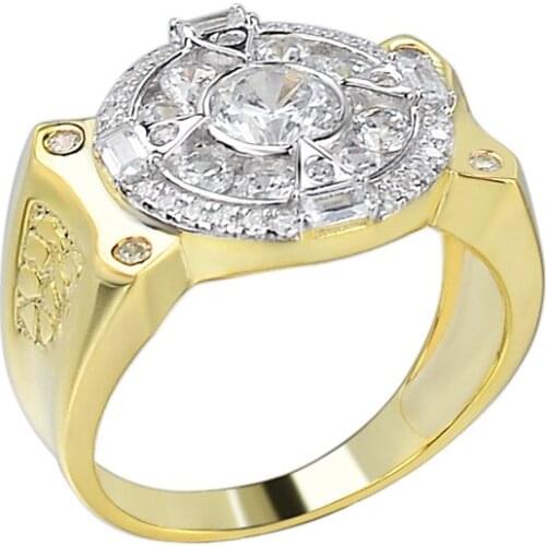 OTIY S925 High Quality Micro Pave Stone Huge Rings For Men Women Luxury White Zircon Engagement Jewelry Masculine Hip Hop ring