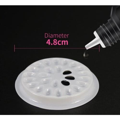 Wholesale white 100pcs disposable Eyelash glue holder Pallet Eyelash Extension glue pads stand on plastic glue holder