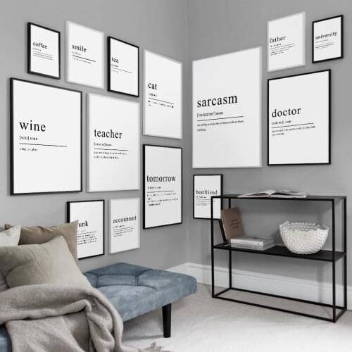 Tomorrow Work Smile Definition Quotes Nordic Posters And Prints Modern Home Decoration Wall Art Pictures Canvas Painting