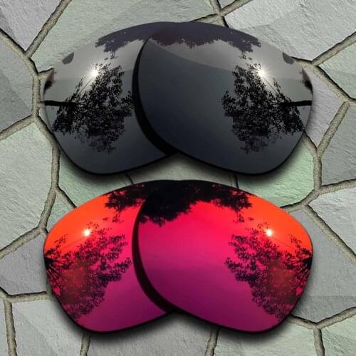 Grey Black&Violet Red Sunglasses Polarized Replacement Lenses for Oakley Garage Rock