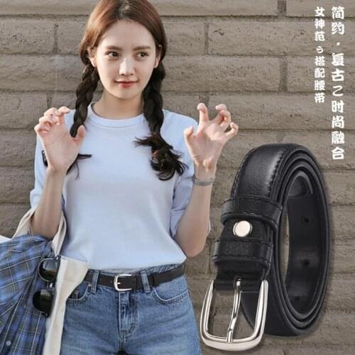 New Fashion Female Antique Black Belt Metal Buckle Jeans Woman Faux Leather Belt