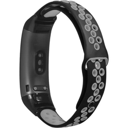 2021 New Two-Color Silicone Breathable Sport Wrist Strap Watch Band for Huawei Honor Band 5/4 Smart Watch Bracelet Accessories