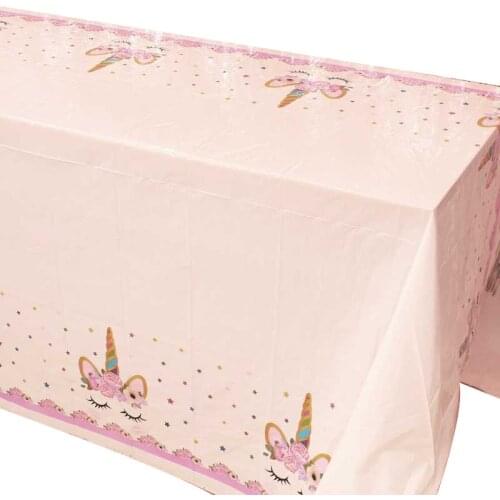 Pink Unicorn Theme Plastic Tablecloth Party Supplies Birthday Party Decorations Childrens Birthday Disposables Wedding