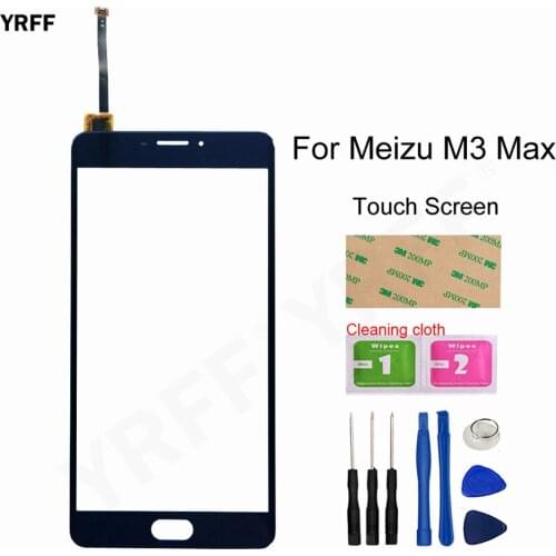 For Meizu M3 Max Touch Screen Digitizer 6.0 inch Touch Front Glass Panel Sensor phone Parts