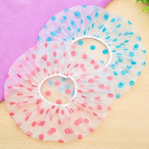 2PC swimming Accessories Waterproof Shower Cap Elastic Band Hat Bath Cap Cute Cartoon Shower Hats color random