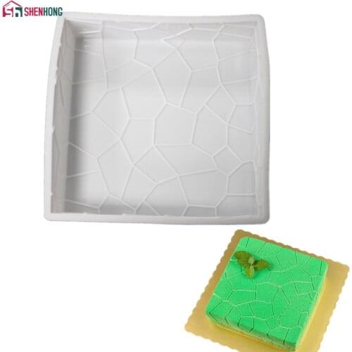 SHENHONG 1 Piece Geometric Texture Silicone Cake Mold For Baking Home Party Wedding Mould Mousse DIY Baking Silikonform Moule
