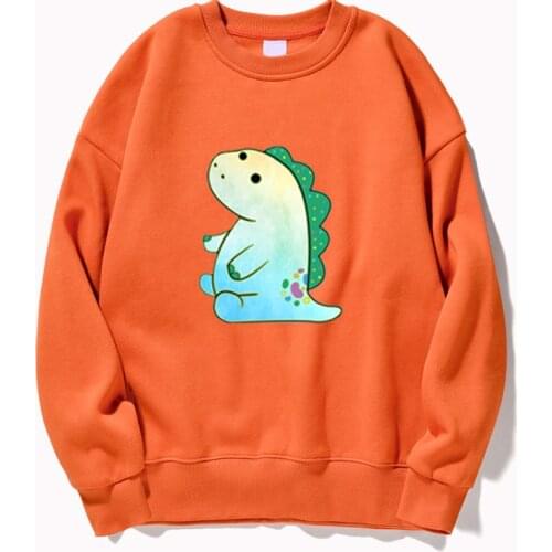 Harajuku Cartoon Dinosaur Printed Hoodies Women Men Long Sleeve Loose Hooded Sweatshirt Autumn Winter Streetwear Pullovers Hoody