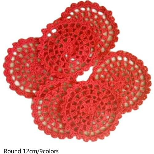 TOP round lace cotton table place mat crochet coffee placemat pad Christmas drink coaster cup mug tea pot dining doily kitchen