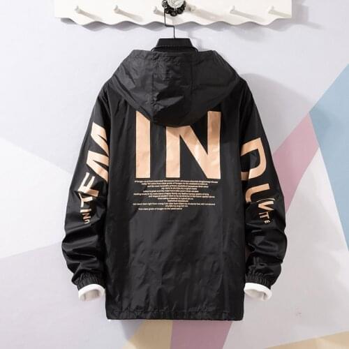 Summer Hooded Sun Protection Clothing Letter Printed Thin Jacket Men Fashion Street Outerwear Windbreaker Coat Male Female 5XL