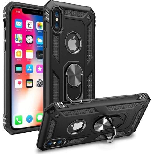 YOACHEY Shockproof Armor Case For iPhone X XS MAX XR 7 8 6 S 6S Plus Car Magnetic Suction Finger Ring Holder Phone Cover Coque