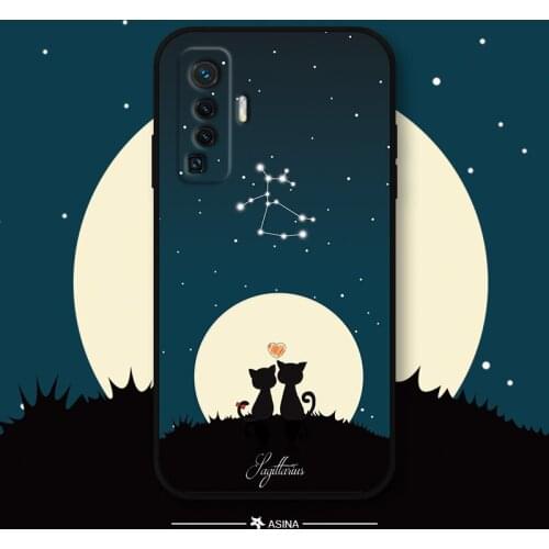 ASINA Liquid Silicone Case for VIVO X50 60 30 Pro Cartoon Couple Cover Constellation Coque for Vivo Z5X Z1Pro IQOO Neo Y17 V17