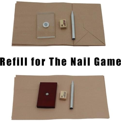 1set Refill for The Nail Game Magic Tricks Crush Paper Bag Magia Close Up Bar Gimmick Props Mentalism 100% safe Nail Roulette
