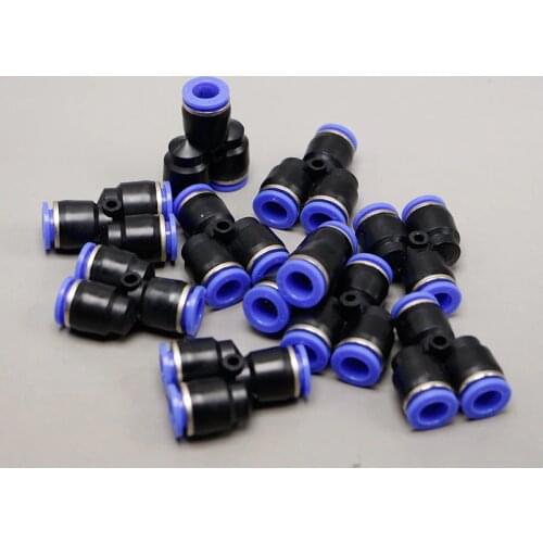 10pcs/lot 1 Touch Plastic Hose 3 Way Y Type Pneumatic Air Fitting 8mm Tube connector Pipe Three Joint PY-8