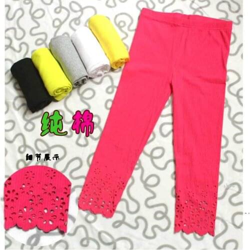 120pcs/lot 2015 new fashion thin female models wild influx of hot hollow flower seventh cotton leggings