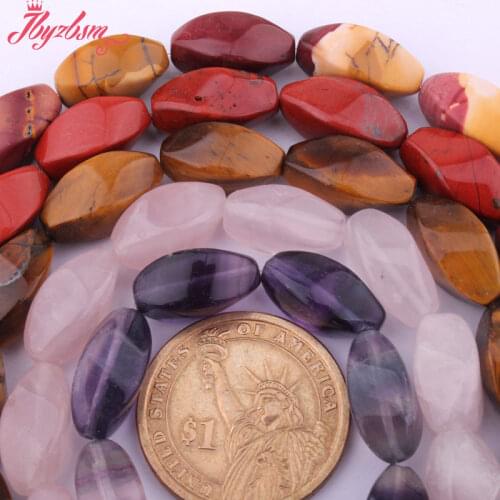 8x16mm Smooth Rectangle Twist Beads Natural Stone Beads For DIY Necklace Bracelets Earring Jewelry Making 15" Free Shipping