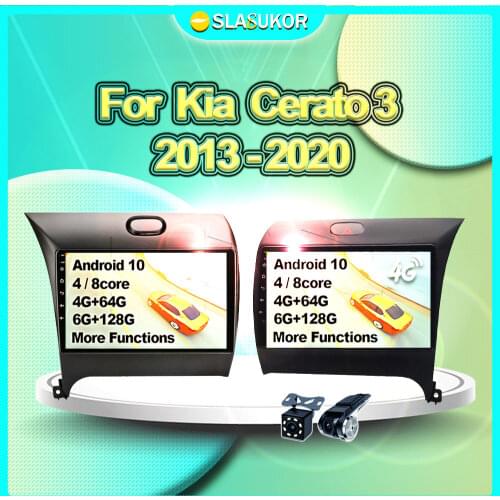 Android 10 Auto Multimedia Video 6+128G For Kia Cerato 3 2013 2014 2015 2016 2017- 2020 Car Radio Navigation GPS 4G DVD No 2din