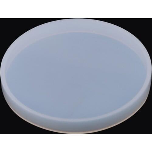 Large Round Full Mirror Surface Glue Clay Plate Silicone Mold Baking Products DIY Cake Tools Translucent Large Part Kitchen