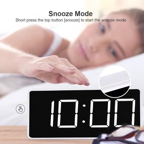 LED Display Alarm Clock Digital LED Electronic Time Temperature Calendar Tablelarm Clock USB Charging Student Desk Clocks