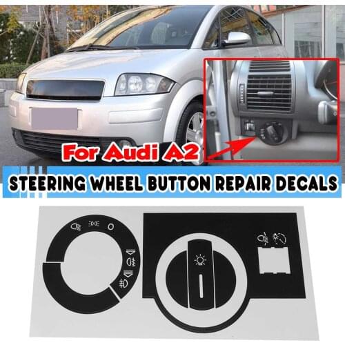 Black Car Front Headlight Switch Repair Decals Stickers Sticker For Audi A2 Repair Sticker Fix Ugly Button Car Stickers