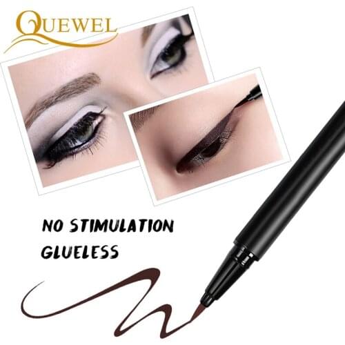 Quewel Black Eyeliner Quick-drying Smooth Eye Liner Pencil Adhesive Pen 3 Styles Liquid Strip Eyelash Glue Cosmetic Makeup Tool
