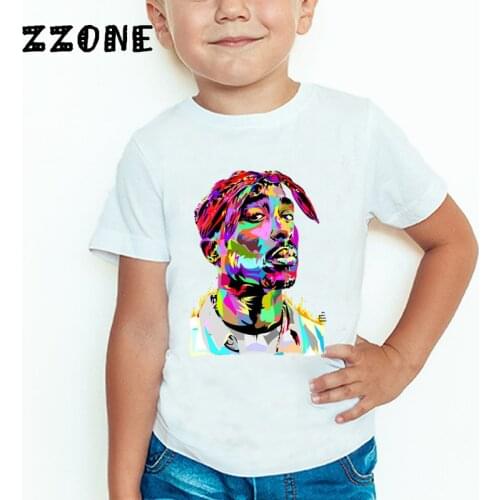 Children Tupac 2pac Hip Hop Swag Printed T-shirt Kids Baby Casual T shirt Girls/Boys Short Sleeve Summer Tops