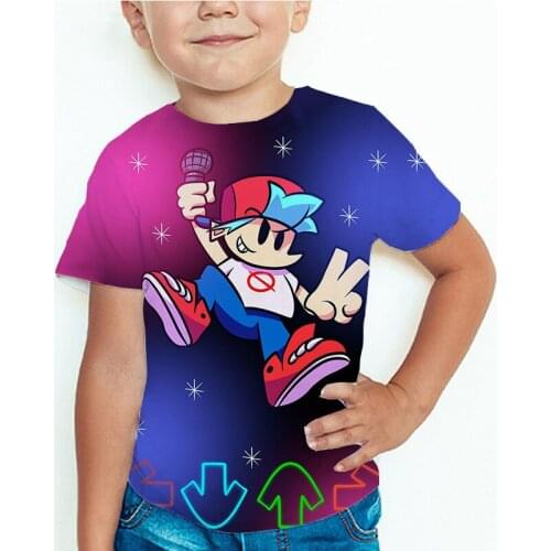 Kids T-shirts Friday Night Funkin 3D Print T Shirt Toddler Boy Girl Cartoon Tshirt Summer Short Sleeve Tees for Children Clothes