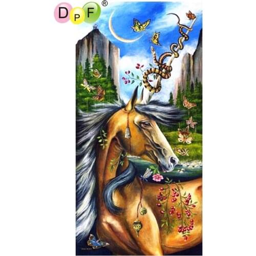 DPF The wildebeest and the animals square diamond embroidery needlework diamond painting cross stitch home decor diamond mosaic