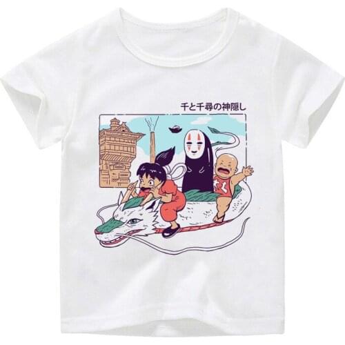 Kawaii Anime Manga Shonen Magic Mermaid Print Girls T Shirt 2-12 Years No Face Cartoon Funny Casual Kids Clothes T-shirt BAL130