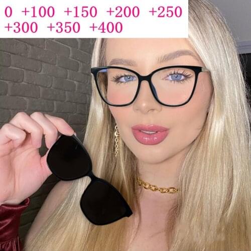 Square Mens Multifocal Reading Glasses Women Men Diopter Eyeglasses Bifocal Sunglasses For Near And Far with Lens Clip NX