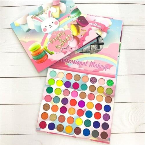56 colors Shimmer and Shine Fluffy Sweet Eyeshadow Makeup Palette Matte Glitter Eyeshadow Pallete Eye Neon Pigments
