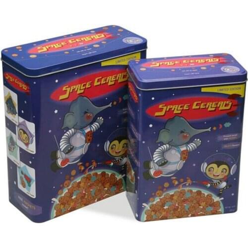 Box Space Cereals Metal Vintage (10,5 x 26,5 x 23,4 cm) (2 pcs)