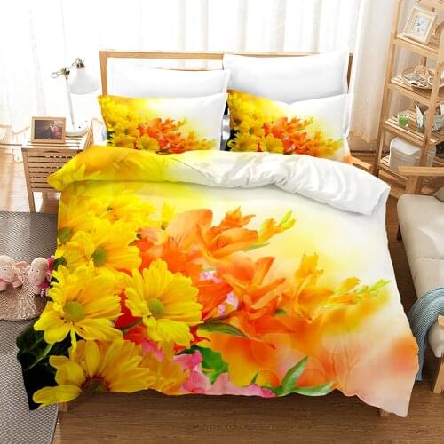 Fashion Floral Bedding Set Flower Quilt Cover Pillowcase Luxury Duvet Cover Dedding Soft Home Textiles