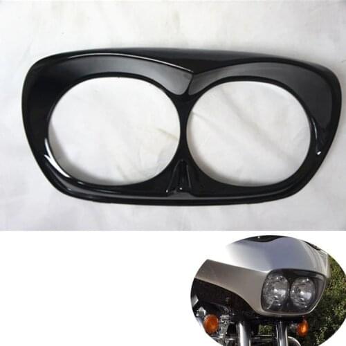 Motorcycle Vivid Bright Black Headlight bezel Mask Fairing For Harley Road Glide 1998-2013